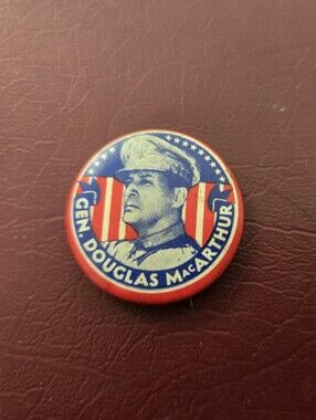 American Vintage General Douglas Macarthur Political Button From 1948
